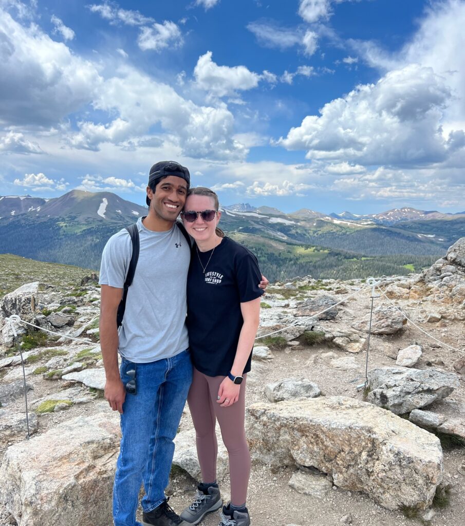 Olivia Laughman, food freedom dietitian, in Colorado with her partner